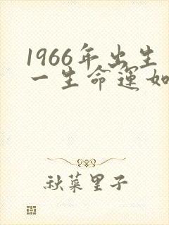 1966年出生一生命运如何