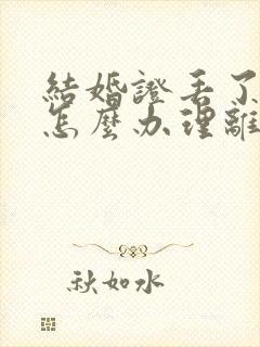 结婚证丢了一本怎么办理离婚封面