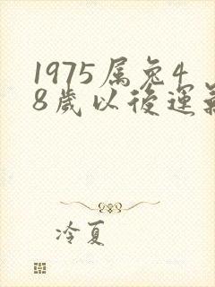 1975属兔48岁以后运气如何男