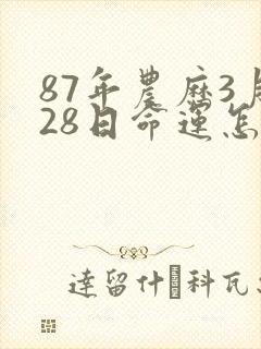 87年农历3月28日命运怎样