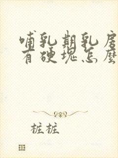 哺乳期乳房堵奶有硬块怎么办