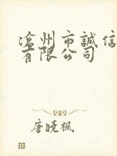 沧州市诚信物流有限公司