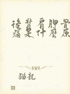 后背肩胛骨下面痛是什么原因