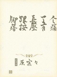 脚跟长了个硬疙瘩按压有痛感封面