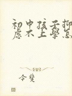 初中孩子抑郁焦虑不上学怎么办封面