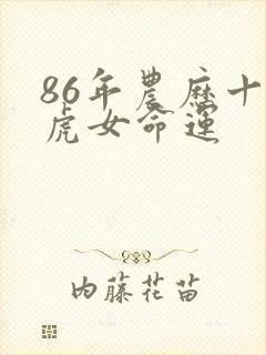 86年农历十月虎女命运