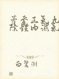 藿香正气丸能去除体内湿气吗