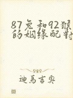 87兔和92猴的姻缘配对指数