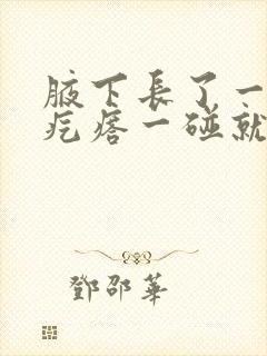 腋下长了一个硬疙瘩一碰就疼