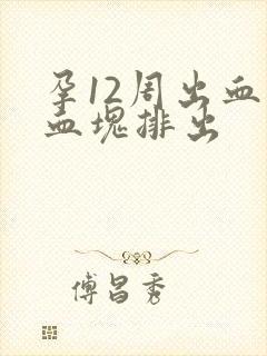 孕12周出血有血块排出封面