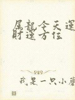 属龙今天运势及财运方位封面