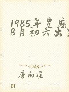 1985年农历8月初六出生的人命运怎么样