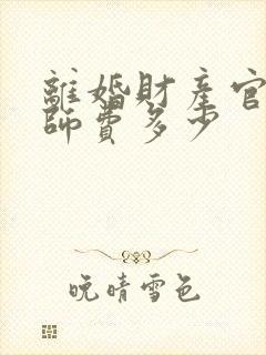 离婚财产官司律师费多少