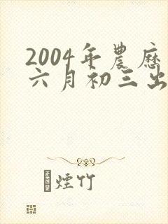 2004年农历六月初三出生命运封面