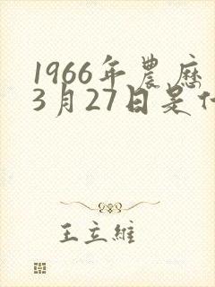 1966年农历3月27日是什么命