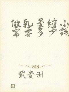 做乳晕缩小手术需要多少钱