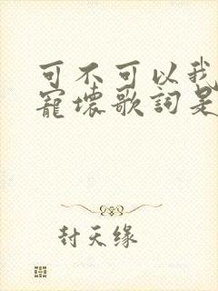 可不可以我把你宠坏歌词是哪首歌