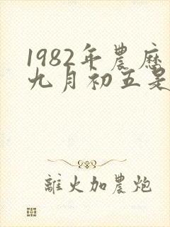 1982年农历九月初五是什么命封面