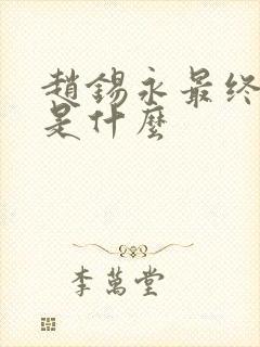 赵锡永最终结局是什么