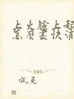 上火脸上起痤疮怎么尽快消除