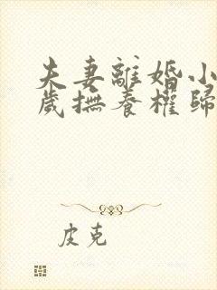 夫妻离婚小孩一岁抚养权归谁封面