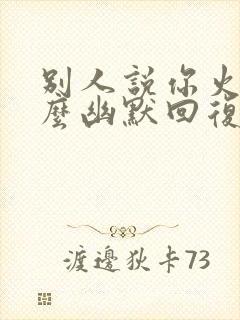 别人说你火了怎么幽默回复