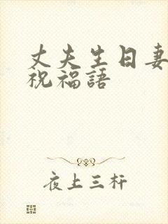 丈夫生日妻子的祝福语封面