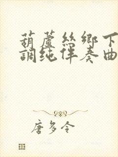 葫芦丝乡下降b调纯伴奏曲谱