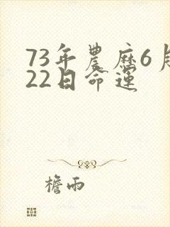 73年农历6月22日命运