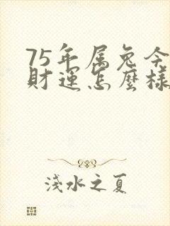 75年属兔今年财运怎么样