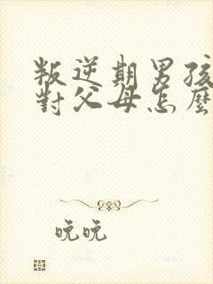 叛逆期男孩拿刀对父母怎么办