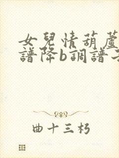 女儿情葫芦丝曲谱降b调谱子封面