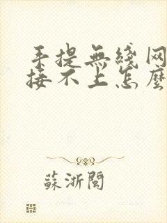 手提无线网络连接不上怎么办