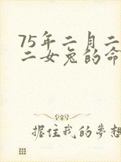 75年二月二十二女兔的命运封面