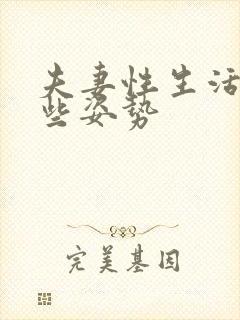 夫妻性生活有哪些姿势