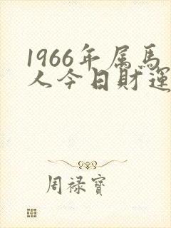 1966年属马人今日财运如何