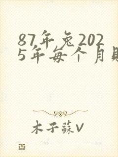 87年兔2025年每个月财运
