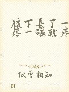 腋下长了一个疙瘩一碰就疼