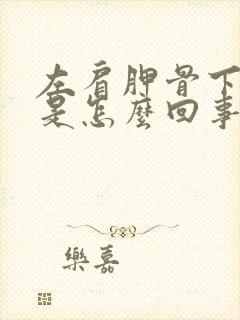 左肩胛骨下边疼是怎么回事