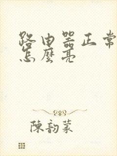 路由器正常的灯怎么亮