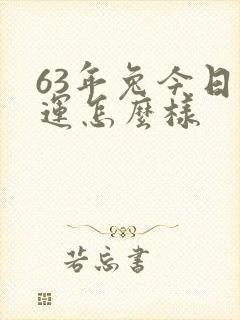 63年兔今日财运怎么样