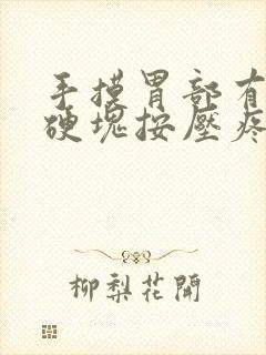 手摸胃部有一块硬块按压疼