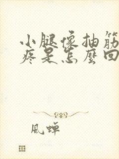 小腿像抽筋似的疼是怎么回事封面