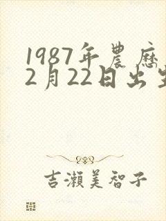 1987年农历2月22日出生的人命运
