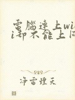 电脑连上wifi却不能上网封面