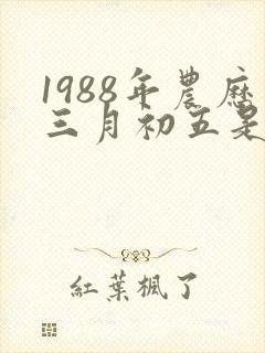 1988年农历三月初五是什么命封面