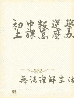 初中叛逆学生不上课怎么办封面