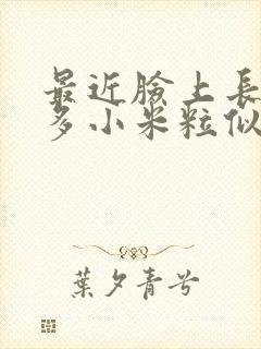 最近脸上长了好多小米粒似的痘痘封面