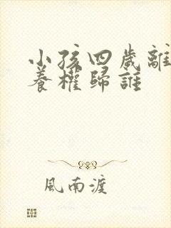 小孩四岁离婚抚养权归谁封面