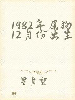 1982年属狗12月份出生命运封面
